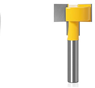 Unifizz Carburo T-Slot e T-Track scanalatura Router Bit Straight Edge Knife 8mm Shank, 27mm Bit Dia, 12,7mm Lunghezza Bit, Lavorazione del legno Angolo Taglio Fresa Set di Utensili Fresa, Giallo 1pcs