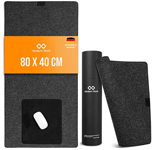 Modern Work® Schreibtischunterlage aus Filz mit Mousepad aus Alcantara