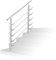 Jopassy Pasamanos de acero inoxidable 150 cm, barandilla para escaleras interior y exterior, barandilla con 5 postes, para escaleras, balcones, balcones