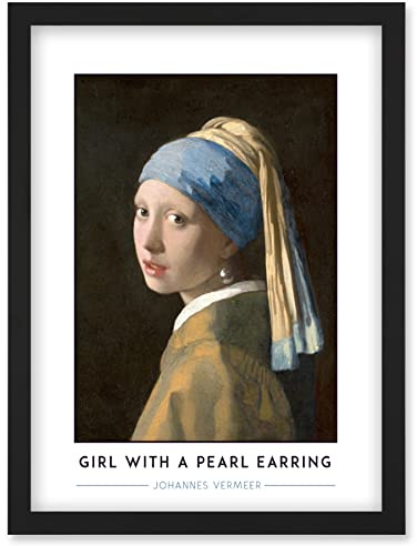 Wee Blue Coo Johannes Vermeer Girl With A Pearl Earring Painting Artwork Framed Wall Art Print A4