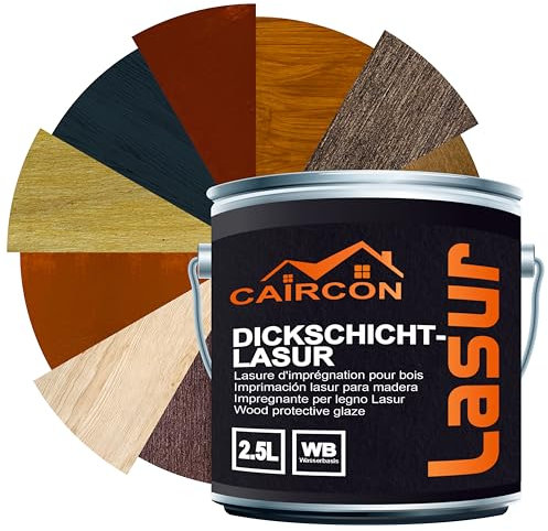 Holzlasur 2in1 Holzschutzlasur Dauerschutzlasur Dickschichtlasur - Weiss 2,5L