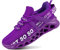 QDCFY Herren Slip On Sneaker Atmungsaktiv Mesh Leiche Freizeitschuhe Bequeme Turnschuhe Sportschuhe Indoor Outdoor Schuhe Violett 42EU
