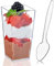 50Pack 3oz Mini Clear PP Dessert Cups with Spoons Mini Square Tall Tumbler Sample Cups for Individual Mousse Trifle Fruit Pudding