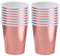 POPOYU 250ml Roségold Papier Partybecher,16 Stück Roségold Pappbecher,Trinkbecher Hochzeit Einwegbecher Disposable Cups für Hochzeit,Kinder DIY,Partybedarf,Tee,Heißen und Kalten Getränken Einwegkaffee