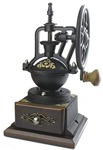 TEmkin Grinder Spice Grinding Hand Coffee Grinder Manual Grinder Coffee Powder Machine Hand Wheel Coffee Machine Vintage Style Brown- Leisure Helper