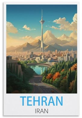 KmoNo Teheran Iran Vintage Reiseposter, 30 x 45 cm, Wanddekoration, Gemälde, Leinwand, Wandkunst, Wohnzimmer, Poster, Schlafzimmer