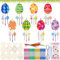 TOPJOWGA Ostern Windspiel Bastelset Kinder, 44 Stück Ostern Basteln Holz, Ostereier Osterhase Osterküken Deko, Holzbastelsets für Kinder, Ostern Windspiel für DIY Kinder Malen Dekoration