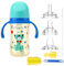 Qshare Trinkbecher Baby,3 in 1 240 ml Schnabeltasse Baby,Baby Trinkbecher,beschwerter Strohhalm,Trinklernbecher, für Kleinkinder ab 6 Monaten (Blau)