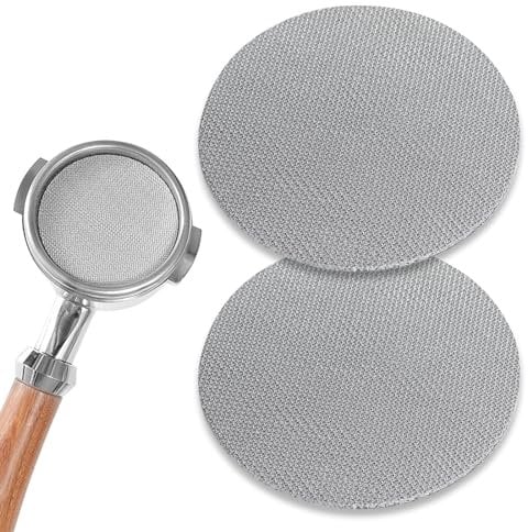 MIPIACE 2 Pcs Cafetiere Filter Mesh Puck Screen 54mm Reusable 1.7mm Thick Stainless Steel Coffe Filter Screen 100μm/150μm Mesh French Coffee Press Filter Mesh Replacement for Espresso Portafilter