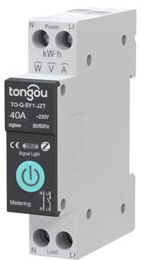 Interruptor Disyuntor Inteligente Tuya Zigbee, 1P, 10A, 16A, 25A, 32A, 40A, 63A, Control Remoto Inalámbrico, Interruptor Zigbee para el Hogar (40A With Metering)