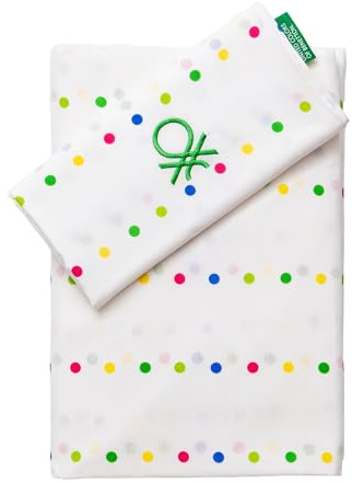 4-teiliges Bettwäsche-Set (Spannbettlaken 160 x 200 + 30 cm + Bettlaken 240 x 240 cm + Kissenbezüge 45 x 90 cm (X2)) Rainbow Benetton 70% Baumwolle + 30% Polyester