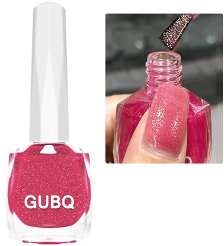 Pink Nail Polish Nail Varnish, Shimmer Glitter Quick Dry Breathable French Manicure Natural Elegant Pearl Bright Pink Hot Pink Non-toxic No UV Needed Nail Polish for Woman Home DIY Nail Art Gift