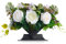 PAFEN Premium Grabschmuck aus Kunstblumen - 30 x 32 x 21 cm – Grabgesteck Weiß Strauß Grabherz Grabdekoration Grableger Grabstein Dekorationen Blumen für Grab