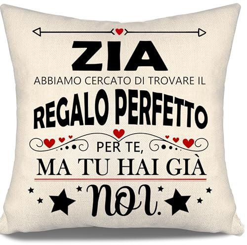 Aosumin Zia abbiamo cercato di trovare il regalo perfetto per te ma tu hai già noi Copricuscini divertenti per la zia Compleanno Ringraziamento Regalo di Natale Miglior regalo per la zia(zia-b)