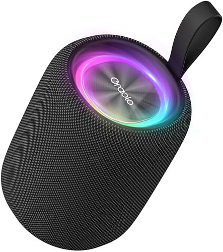Altavoz Bluetooth Pequeño con luces RGB, Altavoz USB Portátil Ducha, Impermeable IPX6, Parlante Estéreo, Entrada AUX&TF-Card, Autonomía de 24H, Altavoces Inalámbrico Bluetooth 5.3 para Casa, Fiesta