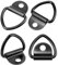 Hugwish 4pcs Anillos de Amarre de Anclaje Inoxidable Carga 450 KG, Anclajes Furgoneta Carga Negro 85x62 mm, Anillos Correa Amarre para Kayak Camión Coches Barcos