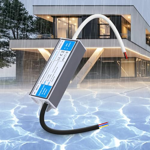 SUCIKORIO 24V 36W Trasformatore LED Esterno Impermeabile IP67, Ultra Sottile Alimentatore LED Driver AC 220V a DC 24 Volt 1,5A 36W Trasformatori Adattatore LED a Tensione Costante Senza Sfarfallio
