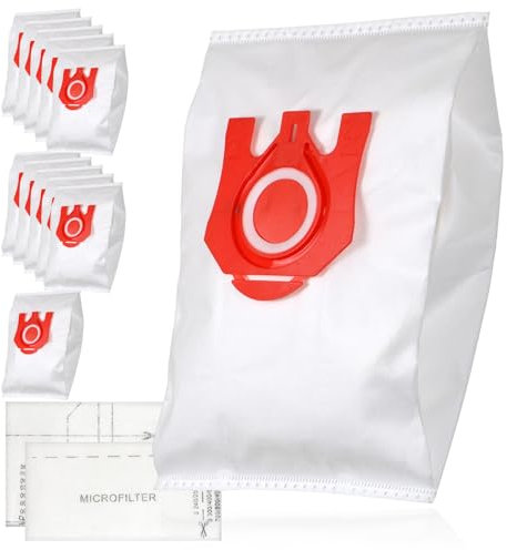SPARES2GO 12 Bags for Miele FJM 3D Microfibre Bag and Air Filters 9917710 C1 C2 C3 S4210 S4560 S6210 S6240 S6220 Cat & Dog