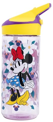 Stor Kinder Trinkflasche Minnie Maus 620ml Tritan Wiederverwendbar mit Automatischem Klappdeckel BPA Frei
