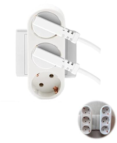 Yarrie Steckdose, 2 Stück Steckdosenadapter, Mehrfachstecker für Küche (2 Stück)