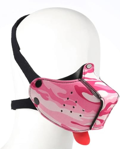 Maulkorb für Welpen, Neopren, für Welpen, lustige Spielmaske für Hunde, Pink Camouflage, Einheitsgröße