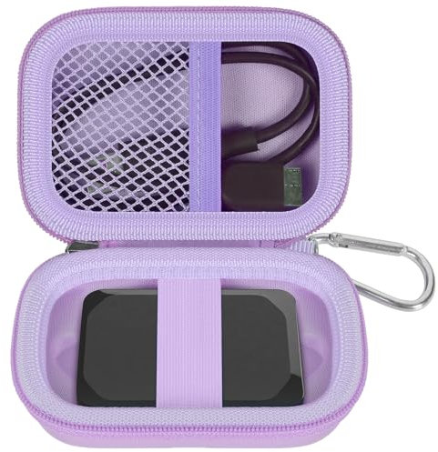 Tragetasche kompatibel mit Crucial X10 / X9 Pro 4 TB / 2 TB / 1 TB tragbarer SSD, externe Solid-State-Laufwerk-Festplatten-Aufbewahrungstasche, passend für USB-C-Kabel (nur Box) (Violett)