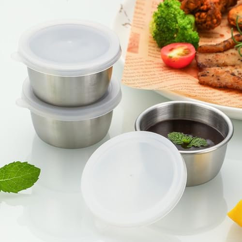 Kitchen Essential Set of 6 Stainless Steel Mixing Bowls with Tight Fitting Plastic Lids