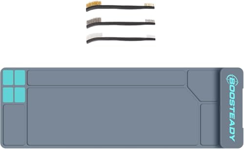 BOOSTEADY Waffenreinigungsmatte, große, rutschfeste Gummi-Waffenreinigungsmatte (91,4 x 30,5 cm), magnetisches Reinigungspad mit integrierter Komponentenbox