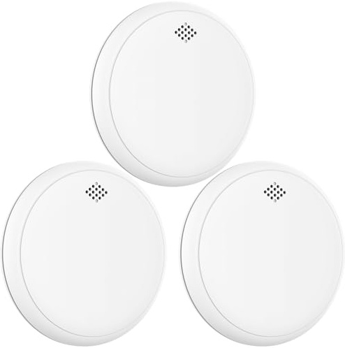 Aroha Safety Pro Rilevatore Di Fumo E Monossido Di Carbonio Sleep Line - Batteria Da 10 Anni - Allarme Antincendio & Rilevatore CO - 3 pezzi