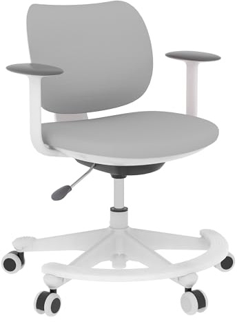FLEXISPOT Ergonomischer Kinderstuhl, Höhenverstellbarer Drehstuhl, Atmungsaktive Rückenlehne & Abnehmbares Kissen, Mitwachsender Schreibtischstuhl für Kinder von 3–15 Jahren Grau