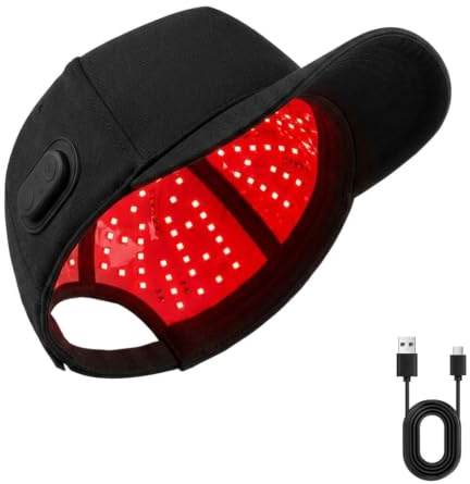 Stimuvia Rotlichttherapie Hut, Tragbarer LED Laser Haar Nachwachsen Helm, PCBA Haarpflegende Kappe mit Ölkontrolle & Haarpflegefunktion