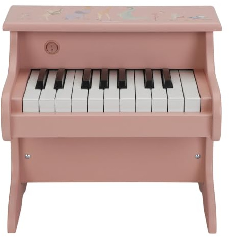 Little Dutch Kinder Piano - Klavier - Holzklavier - Holzpiano - für Mädchen ab 3 Jahren - Safari Friends - rosa