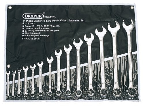 Draper 29547 14Pc Draper hi-torq metric comb wrench set