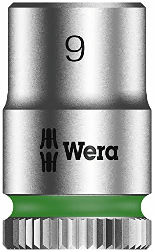 Wera 05003508001 8790 Hma Douille Zyklop à emmanchement 1/4, 9.0 mm, Argent/vert