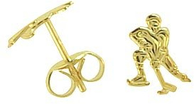 Ohrstecker per Stück echt 14 Karat Gold 585 Eishockey (Art 602029/811123)