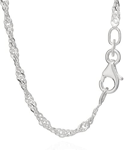 NKlaus 40cm Singapurkette 925 Silber elegante Halskette Breite: 2,1mm Collier 2,6g schwer 5681