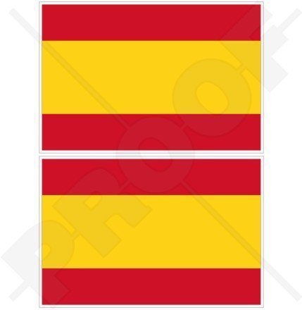 Bandera de España, 100 mm, pegatina de vinilo, 2 unidades