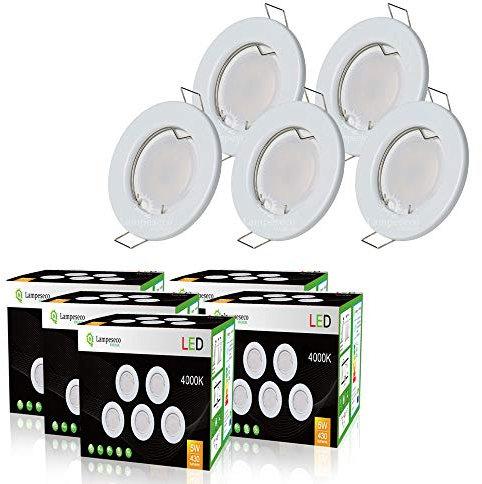 LampesEcoEnergie Lot de 10 Spot Led Encastrable complete ronde fixe eq. 50w blanc neutre