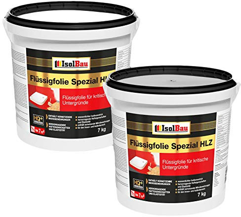 Flüssigfolie HLZ 14kg - Dichtfolie für kritische Untergründe - Wasserdichte Abdichtung für innen & Außenbereich - für Wand & Boden - Balkonabdichtung, Wasserstop, für Fliesen und Holz