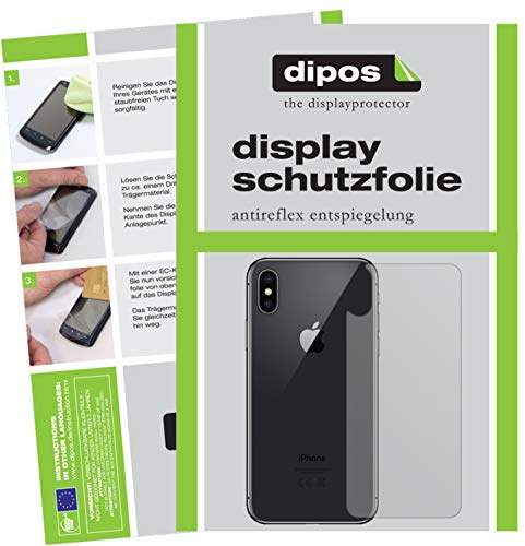 dipos 6x Displayschutzfolie matt für Apple iPhone XS Rückseite | Antireflex, entspiegelnd, passt perfekt, Ultra-Dünn, kratzfest, blasenfrei, Fingerprint-kompatibel, selbstklebend