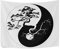 YISUMEI - Tapisserie - Baum des Lebens Schwarzweiss Yin Yang Symbol - Wandteppich Wand Schlafzimmer Wohnzimmer Decor (150x130cm)