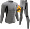 UNIQUEBELLA Mens Thermal Underwear Set Long Sleeve Tops Long Johns Thermal Base Layer Bottom Fleece Lined Quick Drying, XXL, Grey