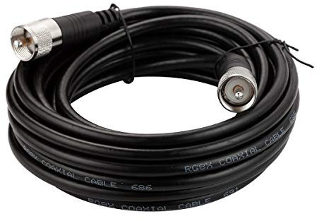 Cavo coassiale CB, cavo antenna CB, 20ft RG8x cavo coassiale UHF maschio a maschio a bassa perdita, 50 Ohm per antenna radio HAM