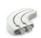 DQ-PP GARDINENSCHIENE ENDRUNDBOGEN | Set 2 Stück | PVC | 2-läufig | Weiss | Gardinen Schiene Vorhangschienen