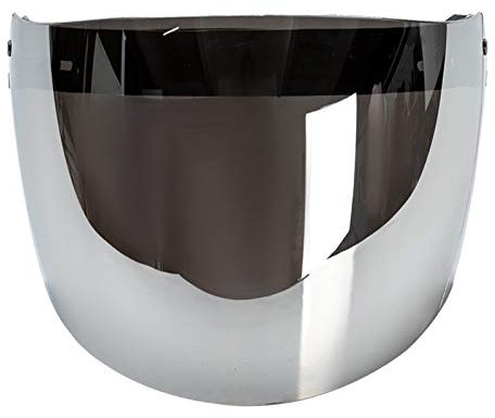 Retro Open Moto Caschi per Antivento Visiera con Visiera Design a 3 Bottoni, Classic, Argento