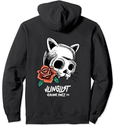 Drum & Bass Liquid Jungle Music EDM Drum N Bass Cat Pullover Hoodie
