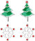 MYA art Damen Ohrstecker mit Weihnachtsbaum Christbaumkugel Schneeflocke Snowflake Ohrringe Klein Weihnachts Silber Weiß Grün Rot 2er Set