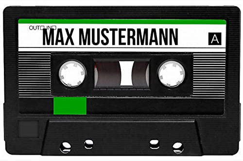 Fußmatte mit Namen - Motiv Kassette 1 - viele Musik-Motive - Schmutzfangmatte personalisiert - Größe 50x80 cm - persönliches & individuelles Geschenk
