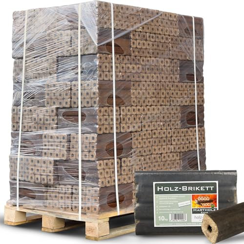 holz4home® Pini Kay Eichenbriketts 100% ohne Zusätze I Hochwertiges Brennholz als Kaminholz Ofenbriketts I Palette à 960 kg I Brikett