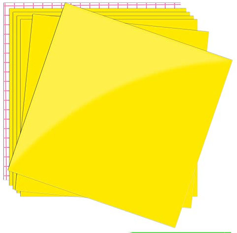 Prime Vinyl 7 Permanent Vinyl, 7 Pack Yellow Self Adhesive Sheets Set - 6 Vinyl Sheets 12 x 12 & 1 Transfer Tape Sheets for Party Decoration, Sticker, Craft Cutter, Car Decal (yellow)